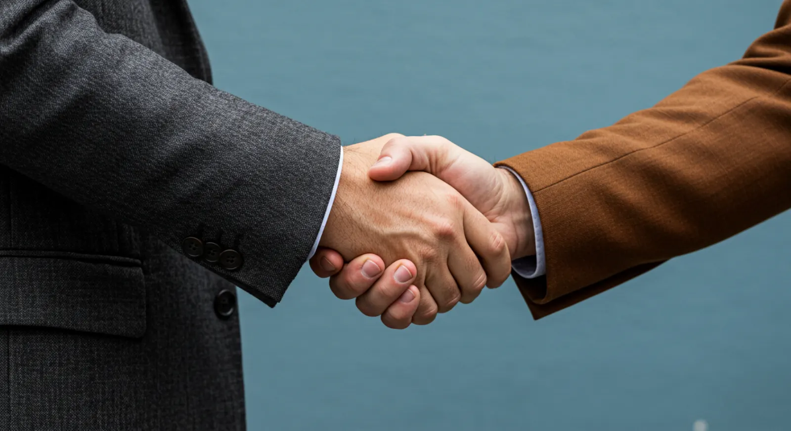Two business partners shaking hands